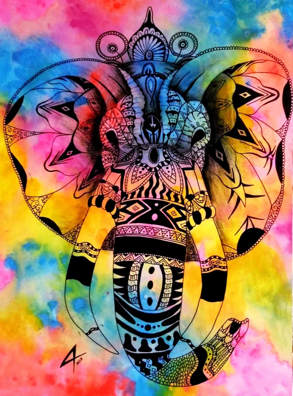elefante mandala colorido