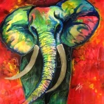 elefante pintura tonos coloridos