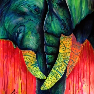 elefantes-pareja-colorido-pintura