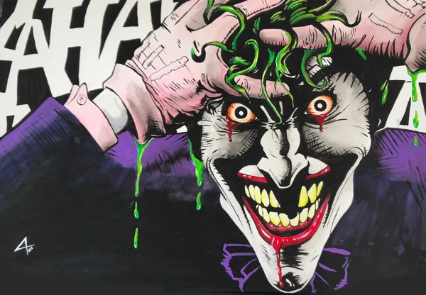 joker loco pintura