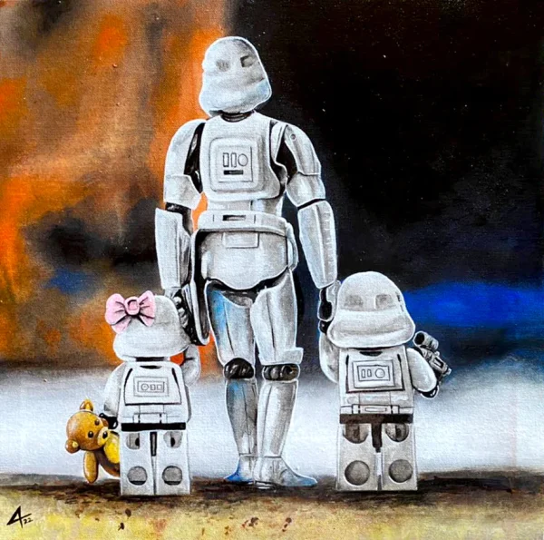 star wars pintura familia